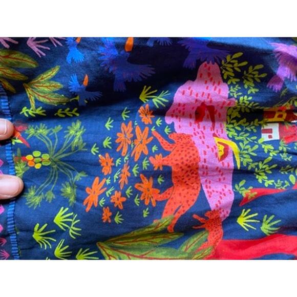 Farm Rio Maxi Dress Colorful Tropical Forest Print Boho Festival Size Small - Picture 14 of 16